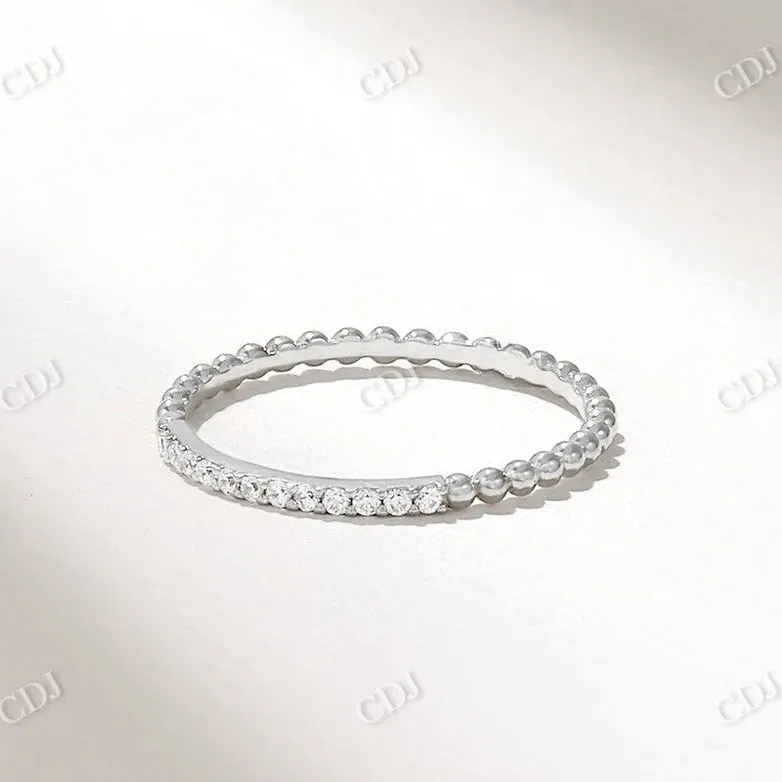 0.17CTW Round CVD Diamond Tiny Ball Wedding Band