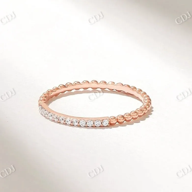 0.17CTW Round CVD Diamond Tiny Ball Wedding Band