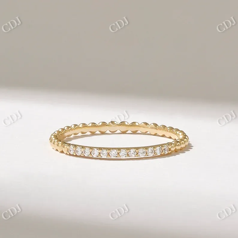 0.17CTW Round CVD Diamond Tiny Ball Wedding Band