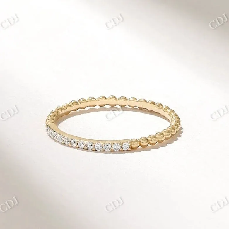 0.17CTW Round CVD Diamond Tiny Ball Wedding Band