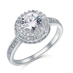 1 Carat Round Cut Simulated Diamond Wedding Engagement Sterling 925 Silver Ring