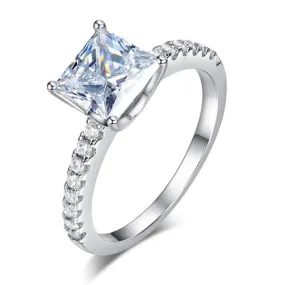 1.5 Ct Princess Cut Simulated Diamond 925 Sterling Silver Wedding Ring Engagement Promise Anniversary
