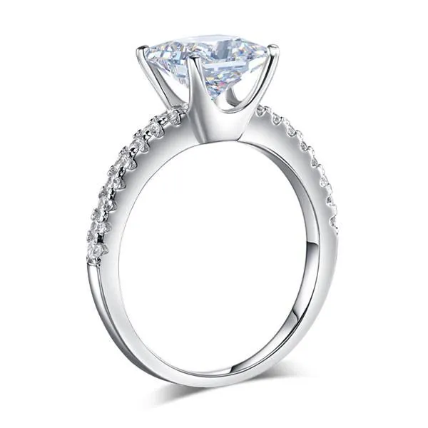 1.5 Ct Princess Cut Simulated Diamond 925 Sterling Silver Wedding Ring Engagement Promise Anniversary