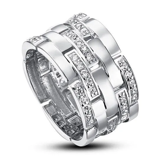925 Sterling Silver 1 cm Band Wedding Anniversary Ring