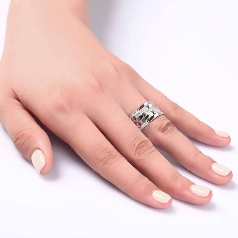 925 Sterling Silver 1 cm Band Wedding Anniversary Ring