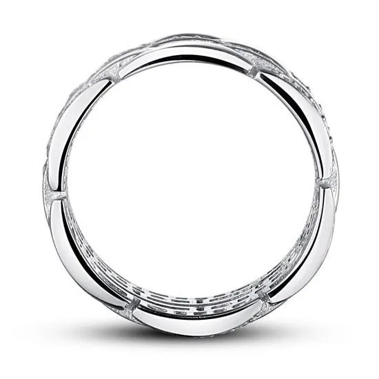 925 Sterling Silver 1 cm Band Wedding Anniversary Ring