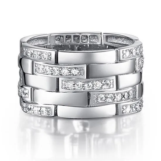 925 Sterling Silver 1 cm Band Wedding Anniversary Ring
