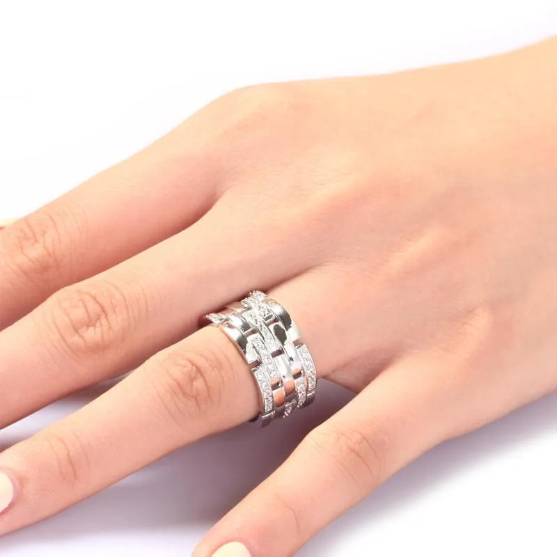925 Sterling Silver 1 cm Band Wedding Anniversary Ring