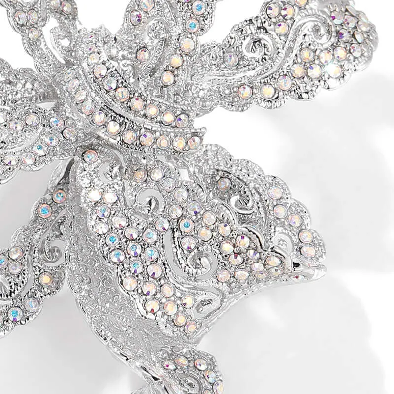 Alloy Large Bow Brooch Diamond Brooch