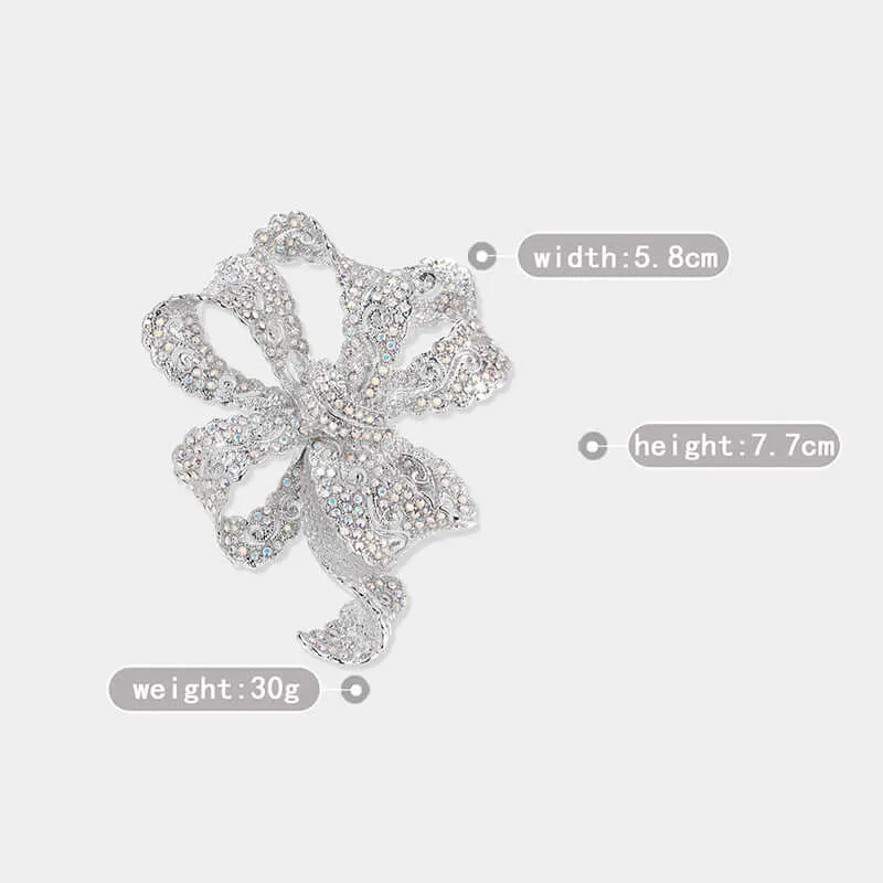 Alloy Large Bow Brooch Diamond Brooch