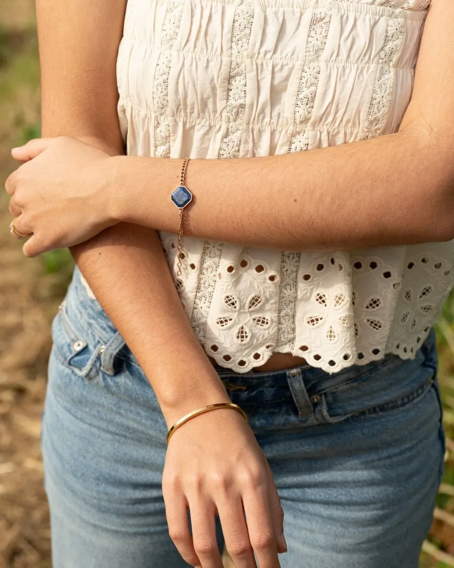 Armband - Lapislazuli - Rosegold - Für Sie