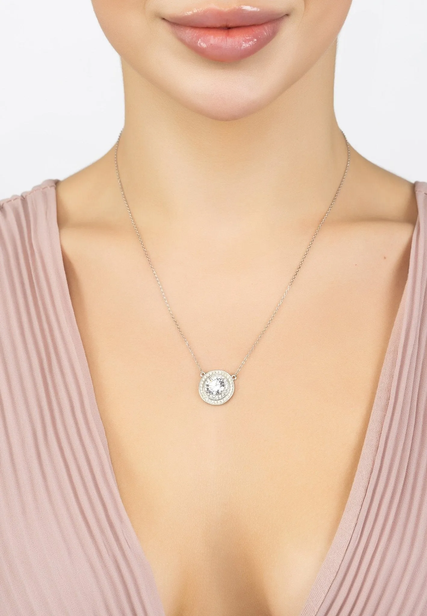 Balmoral Pendant Necklace Citrine Cz Silver