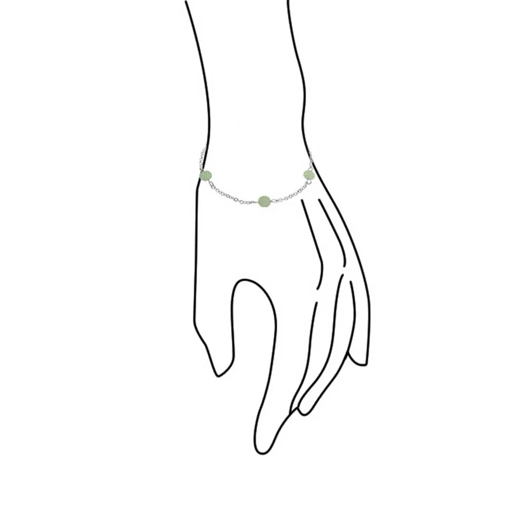 Bridal Chain Link Bracelet with Freshwater Pearls & Jade Gold Plated Silver