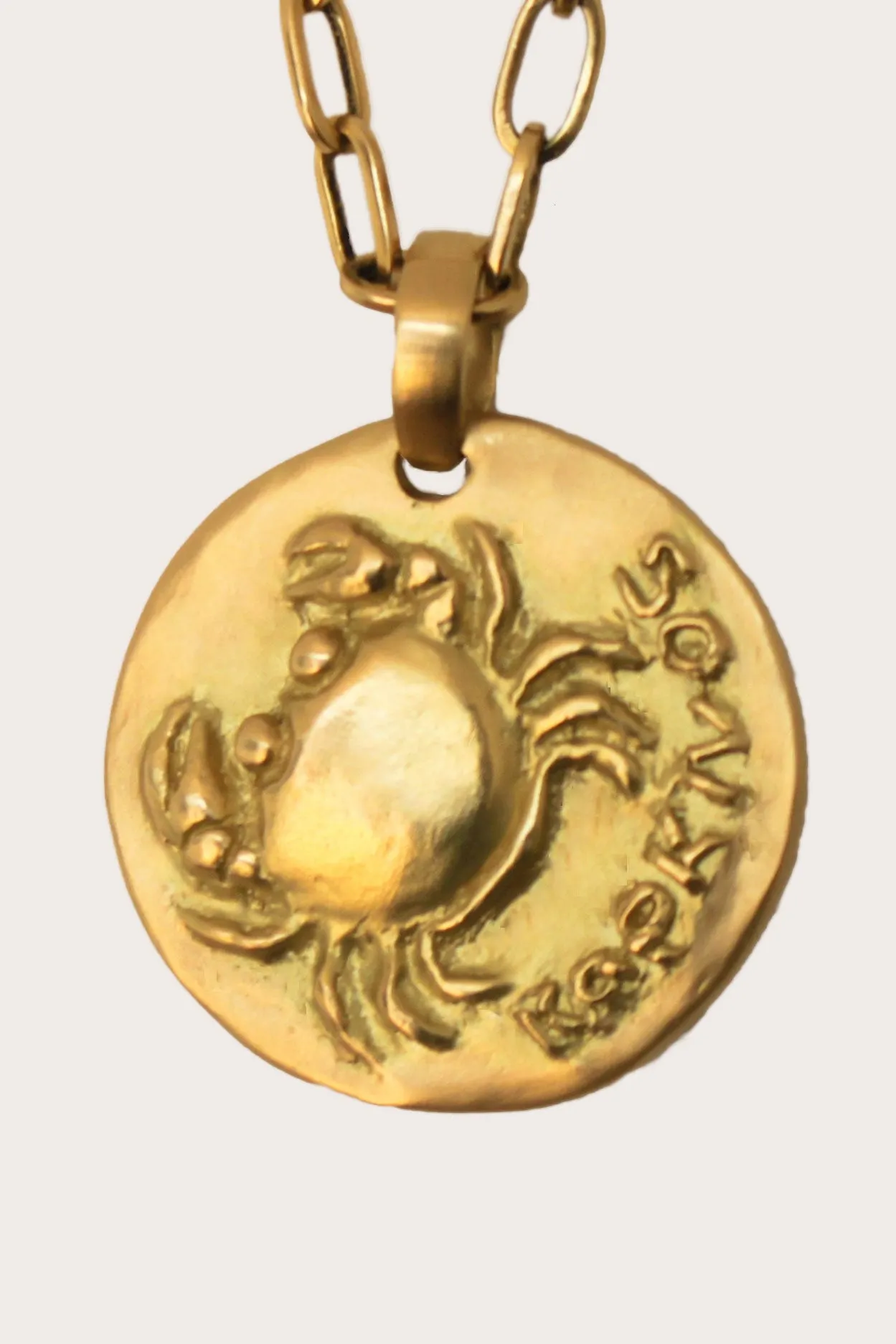 Cancer Pendant, Yellow Gold