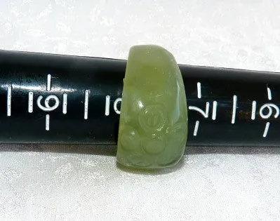 Classic Chinese Jade "Flower" Ring Size 8