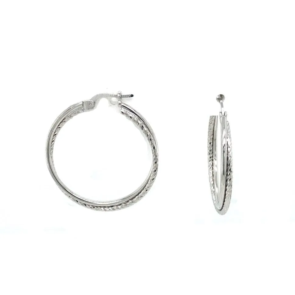 Crossover Design Hoop Earrings