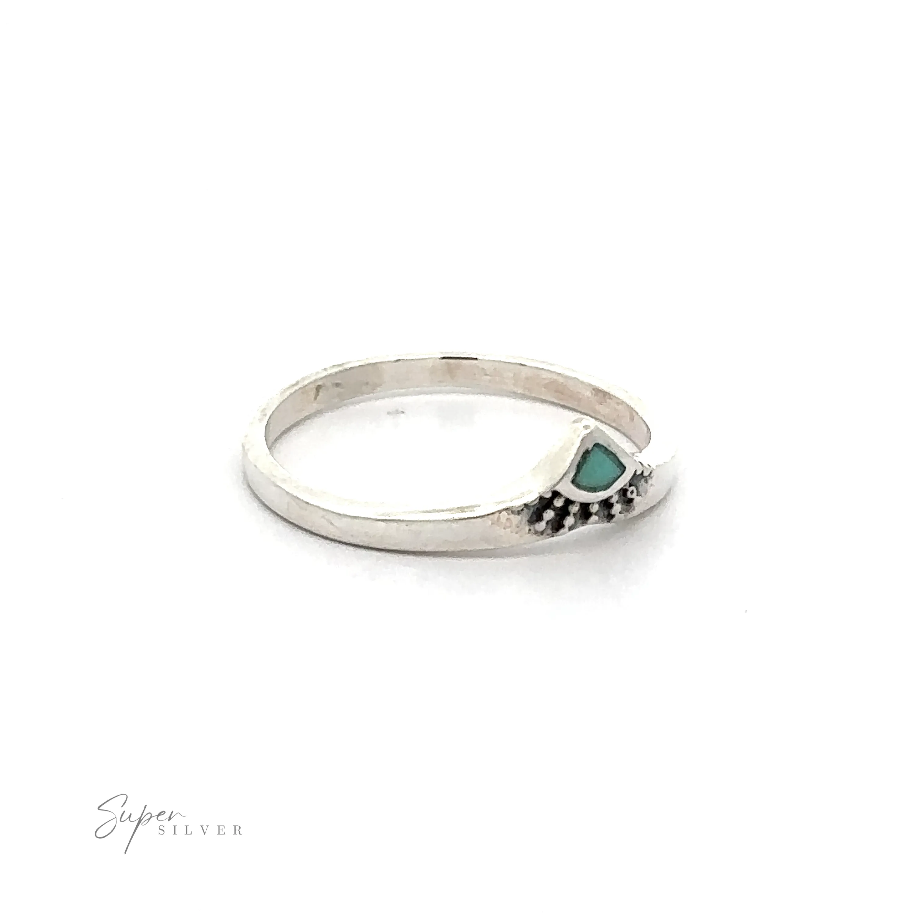 Dainty Chevron Bali Style Inlay Ring