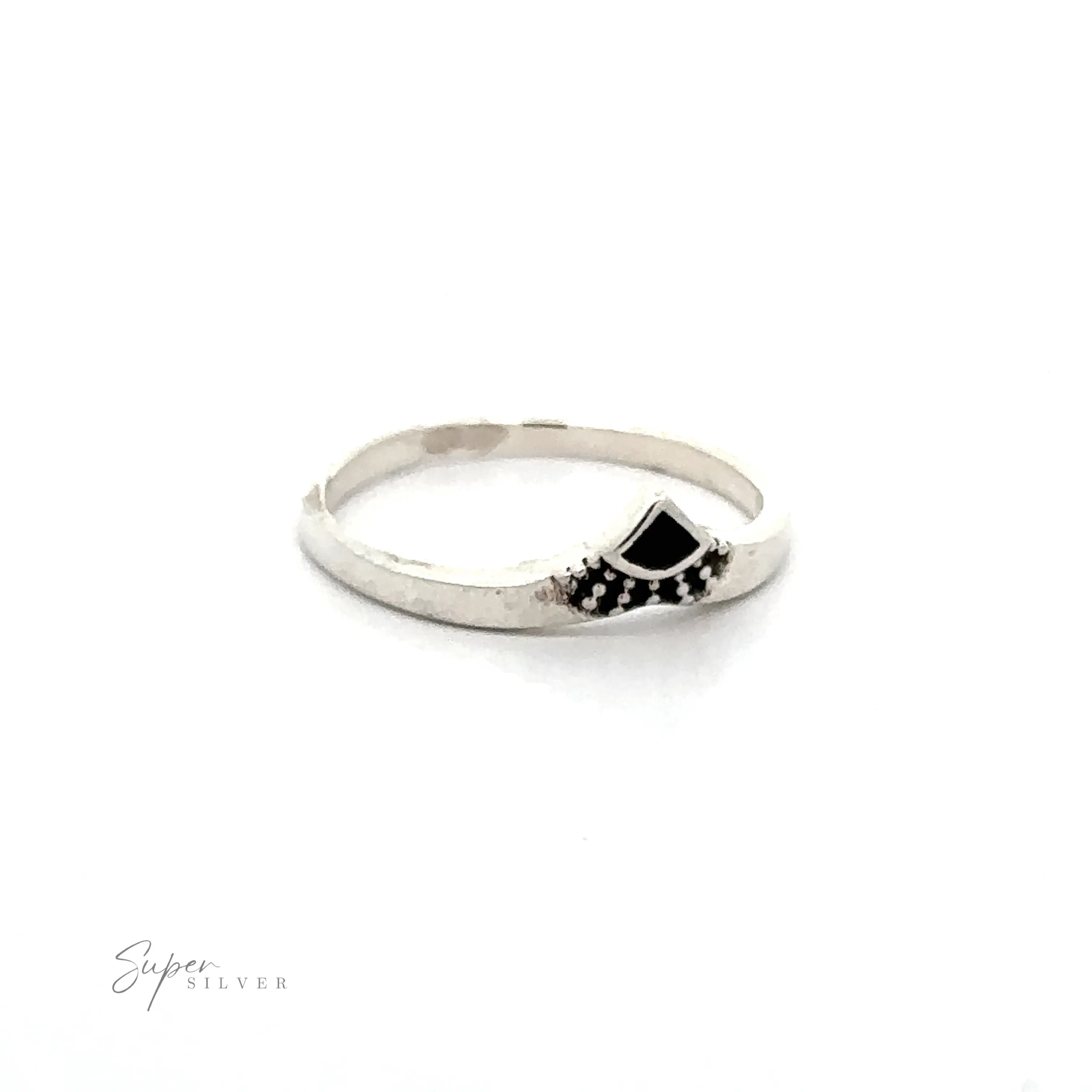 Dainty Chevron Bali Style Inlay Ring