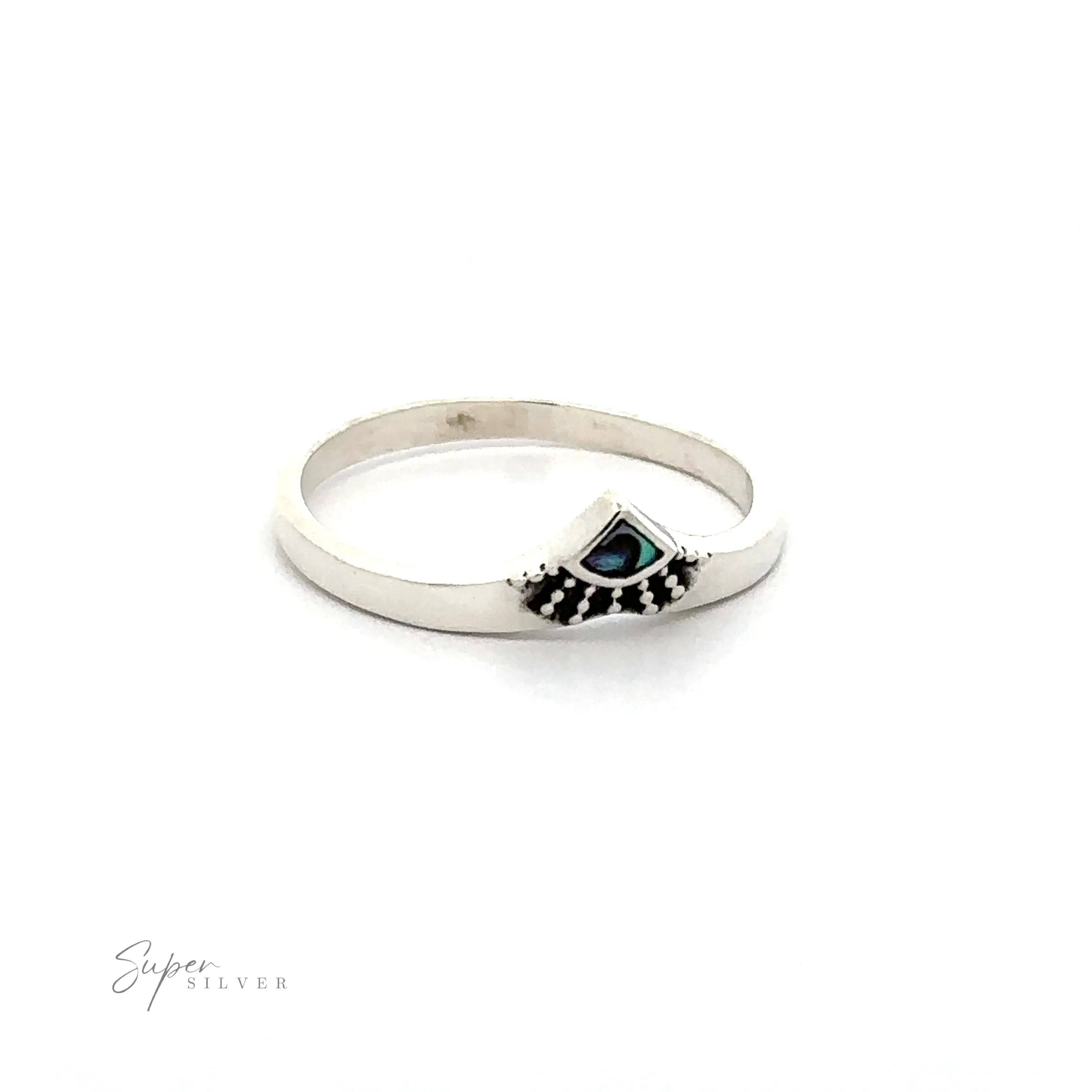 Dainty Chevron Bali Style Inlay Ring