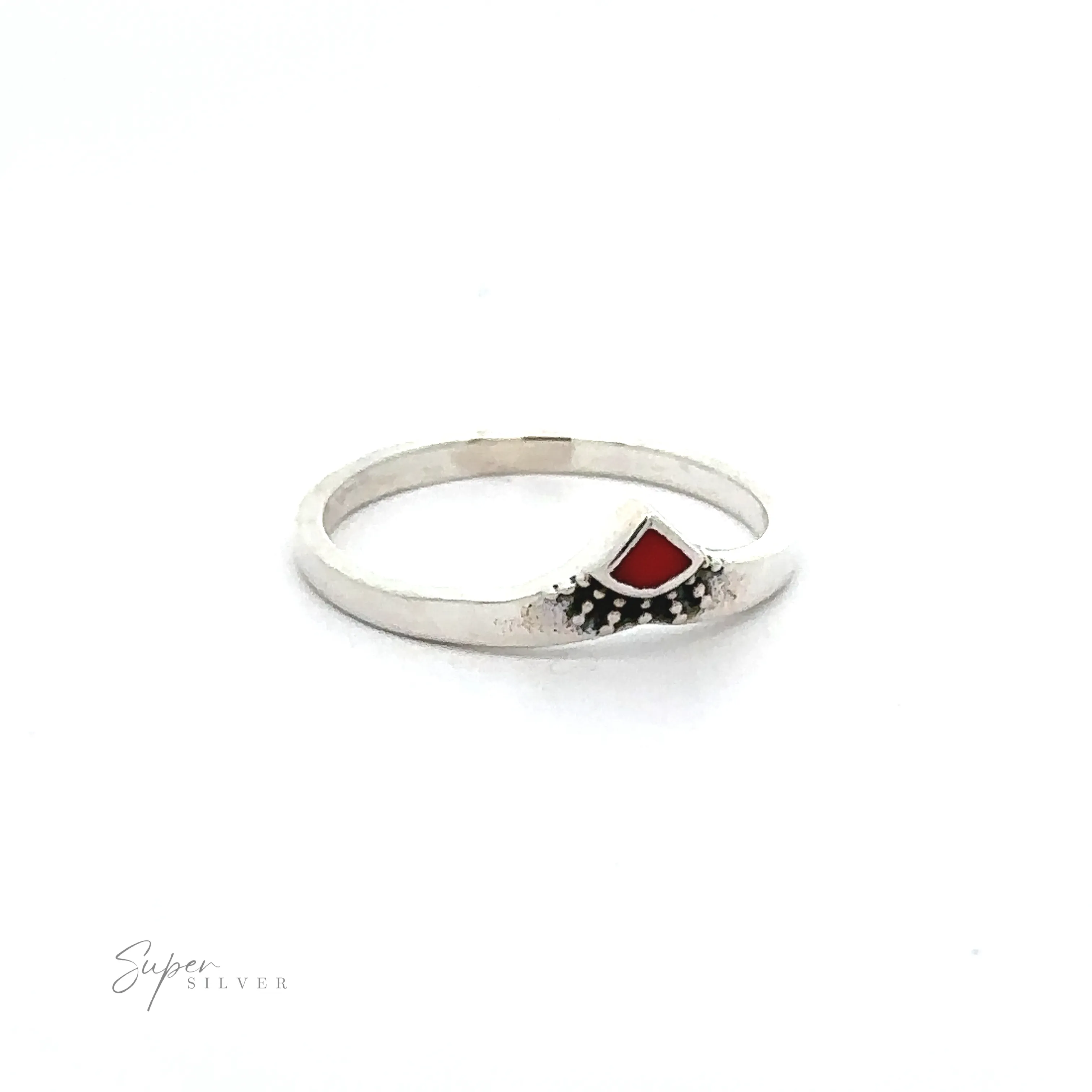 Dainty Chevron Bali Style Inlay Ring