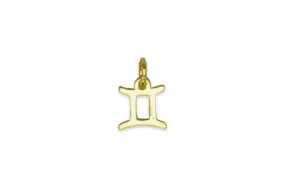 Gemini Zodiac Gold Necklace Charm