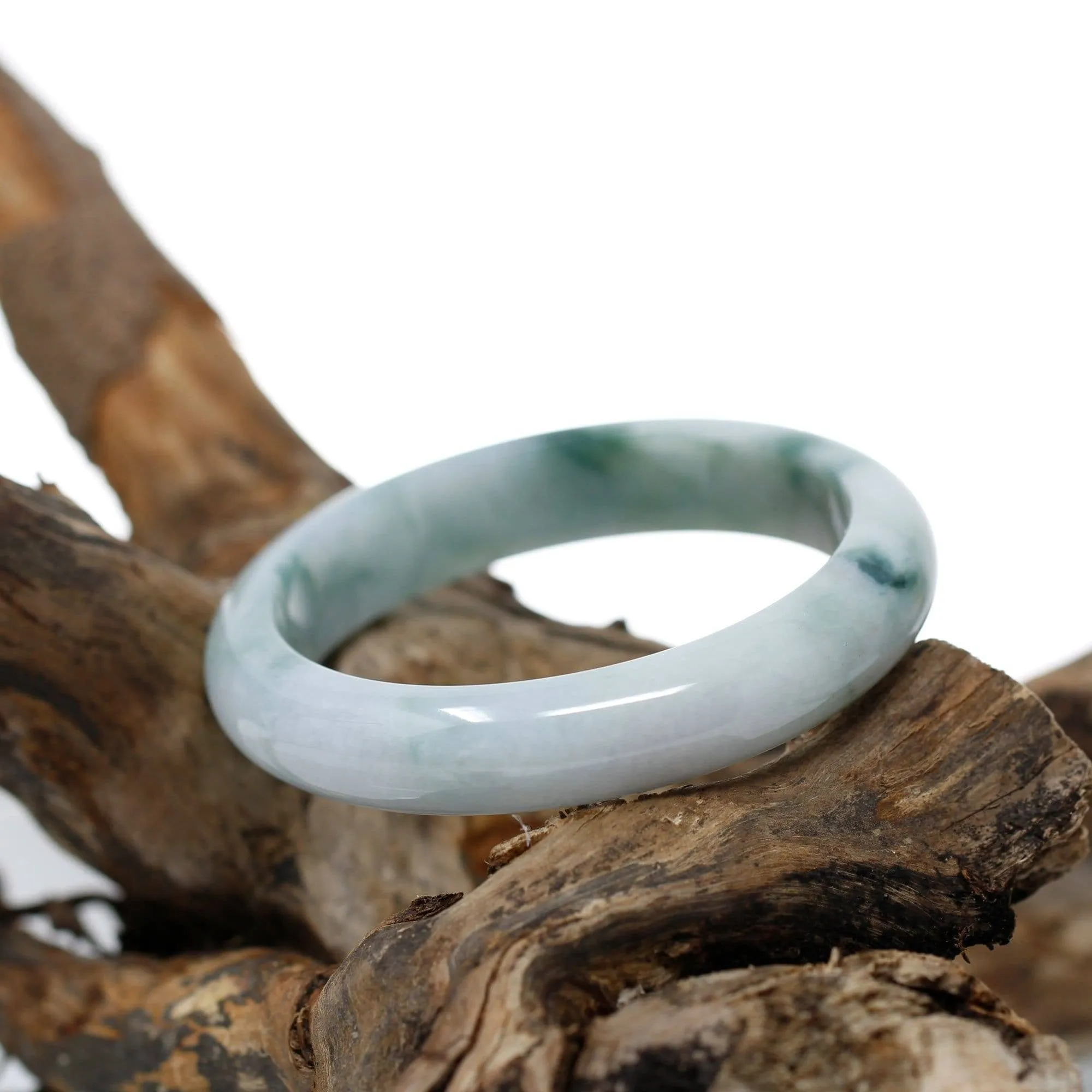 Genuine Burmese Jadeite Jade Bangle Bracelet (  58.3 mm )#313