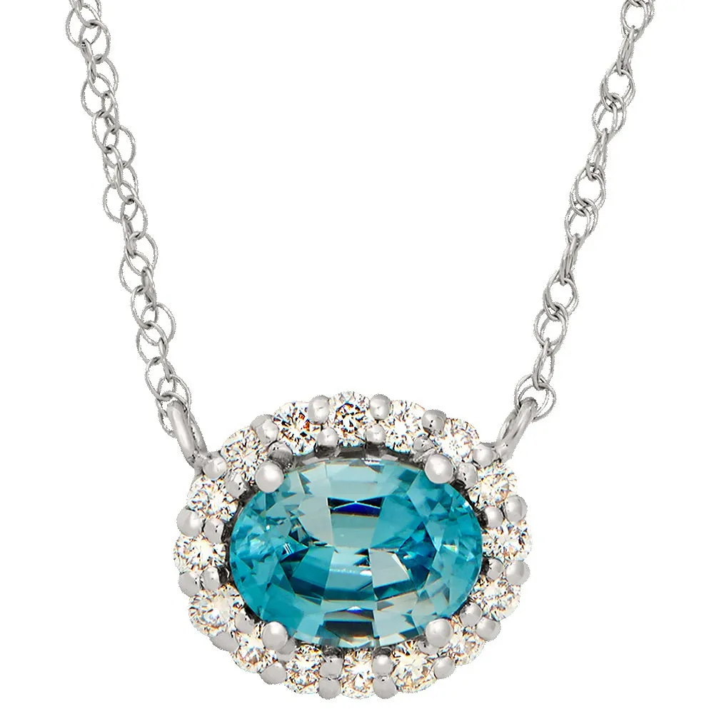 Halo Opal and Diamond Necklace