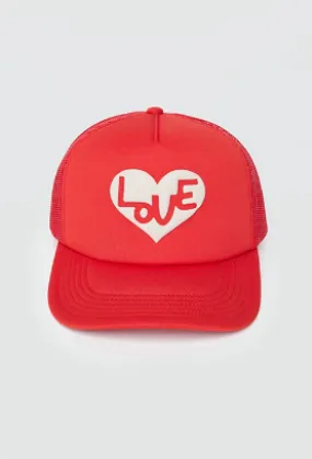Heart Trucker Hat RED