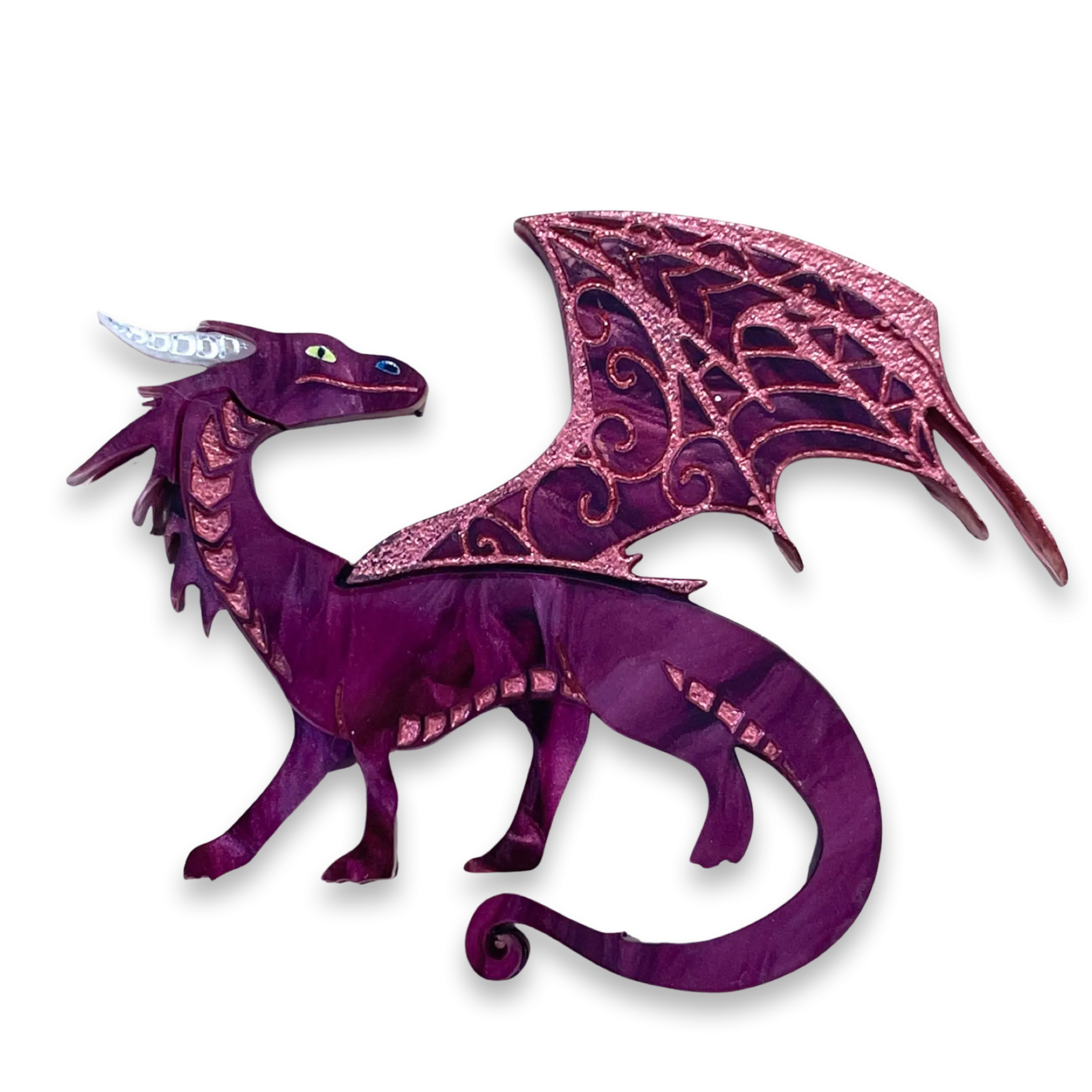 Maroon Dragon - Brooch