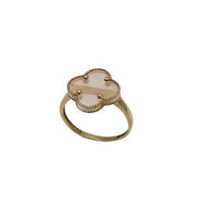 Pink Mother of Pearl Clover Ring