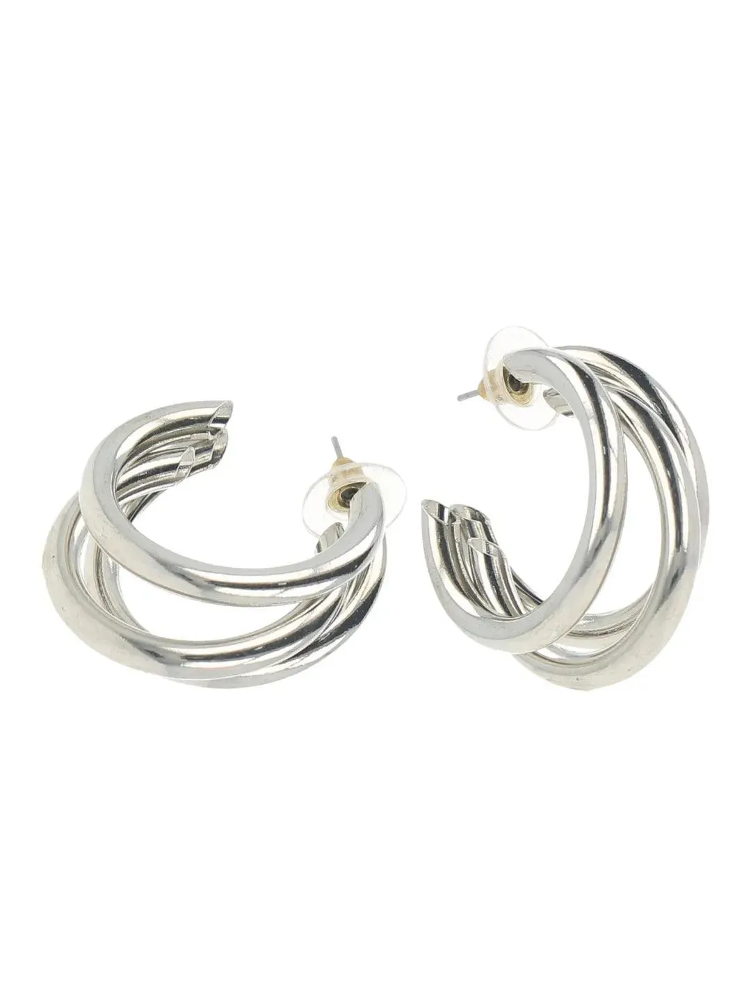 Sharvari Wagh In Triple Hoop Earrings Silver