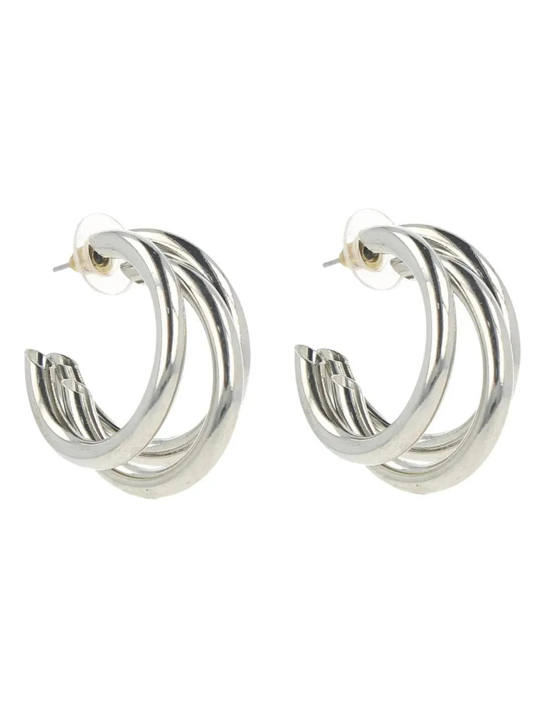 Sharvari Wagh In Triple Hoop Earrings Silver