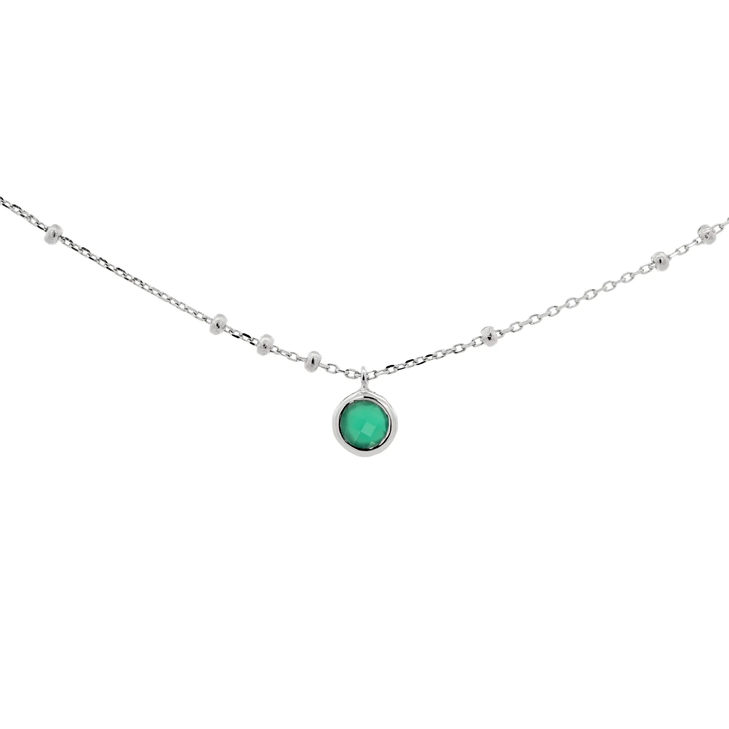 Silver Birthstone Necklace