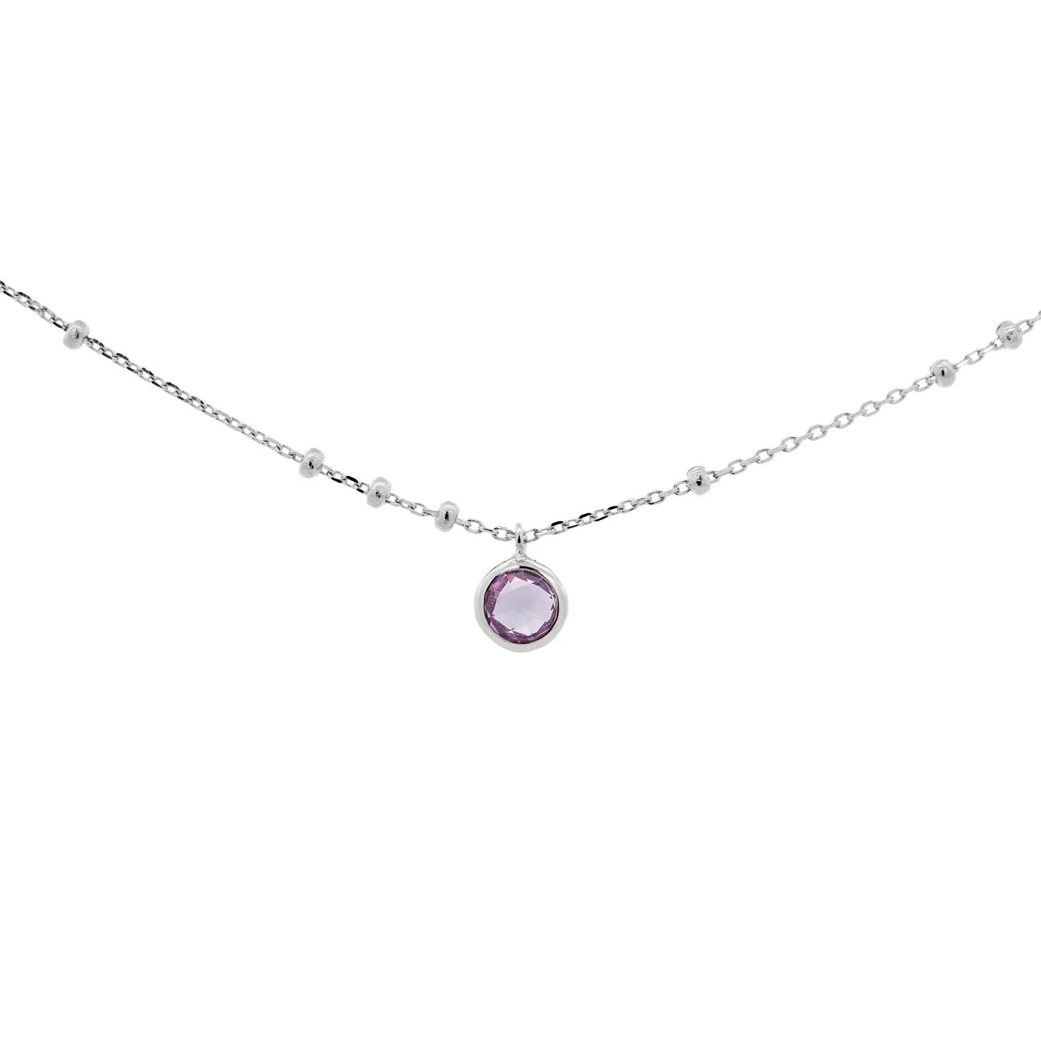 Silver Birthstone Necklace