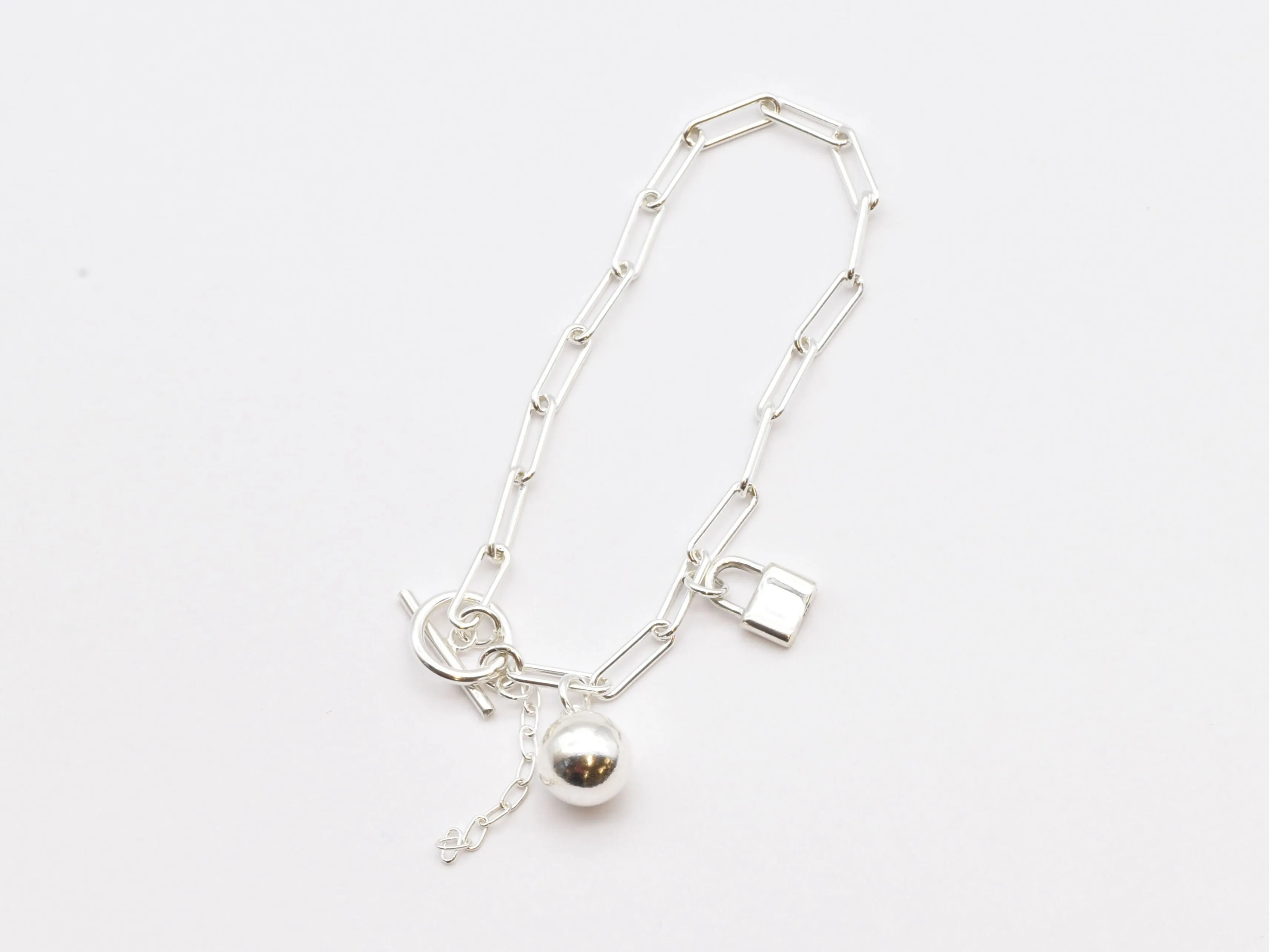 Silver Lock Bracelet - Silver Chain Bracelet - Padlock Charm Bracelet