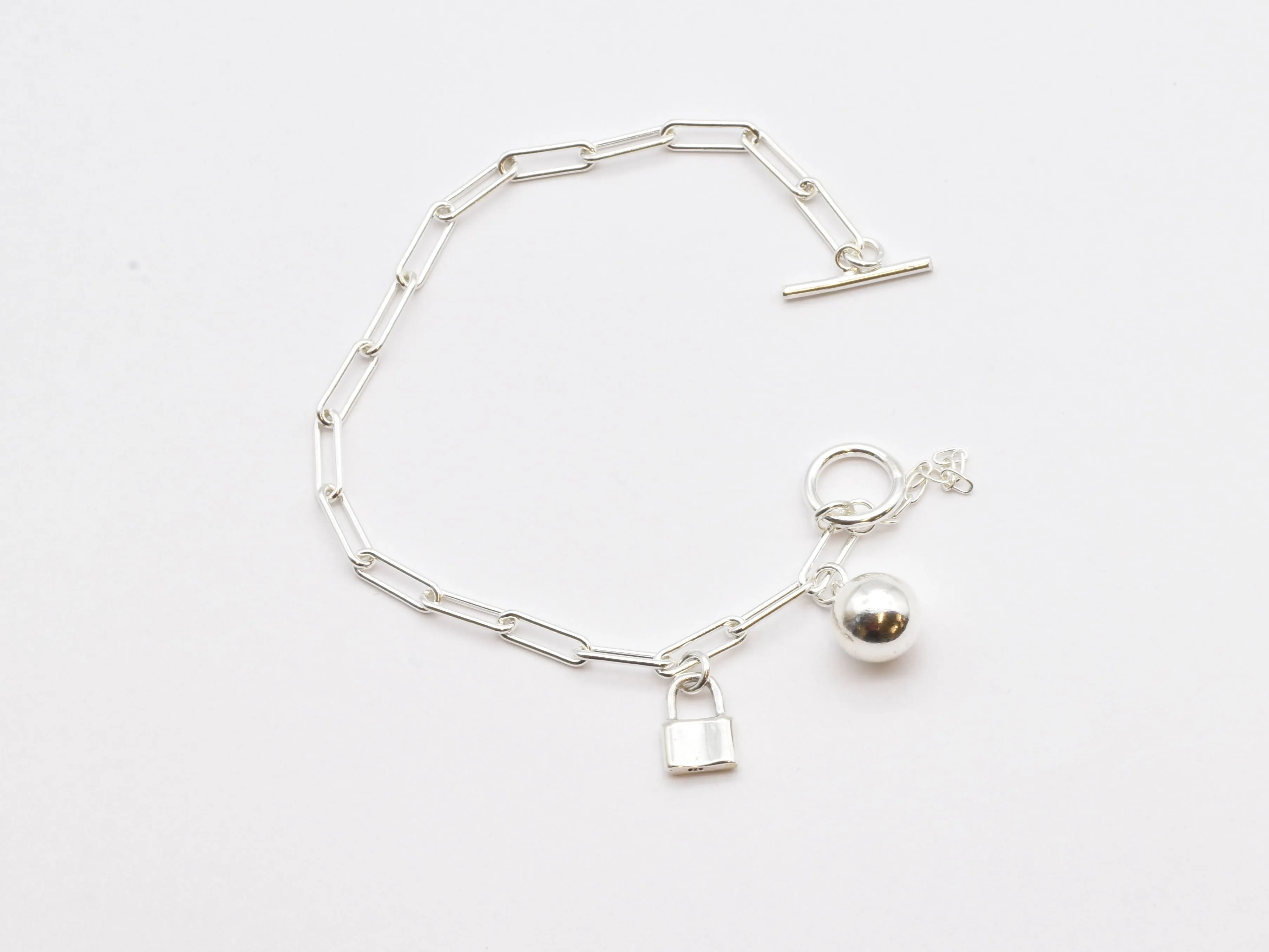 Silver Lock Bracelet - Silver Chain Bracelet - Padlock Charm Bracelet