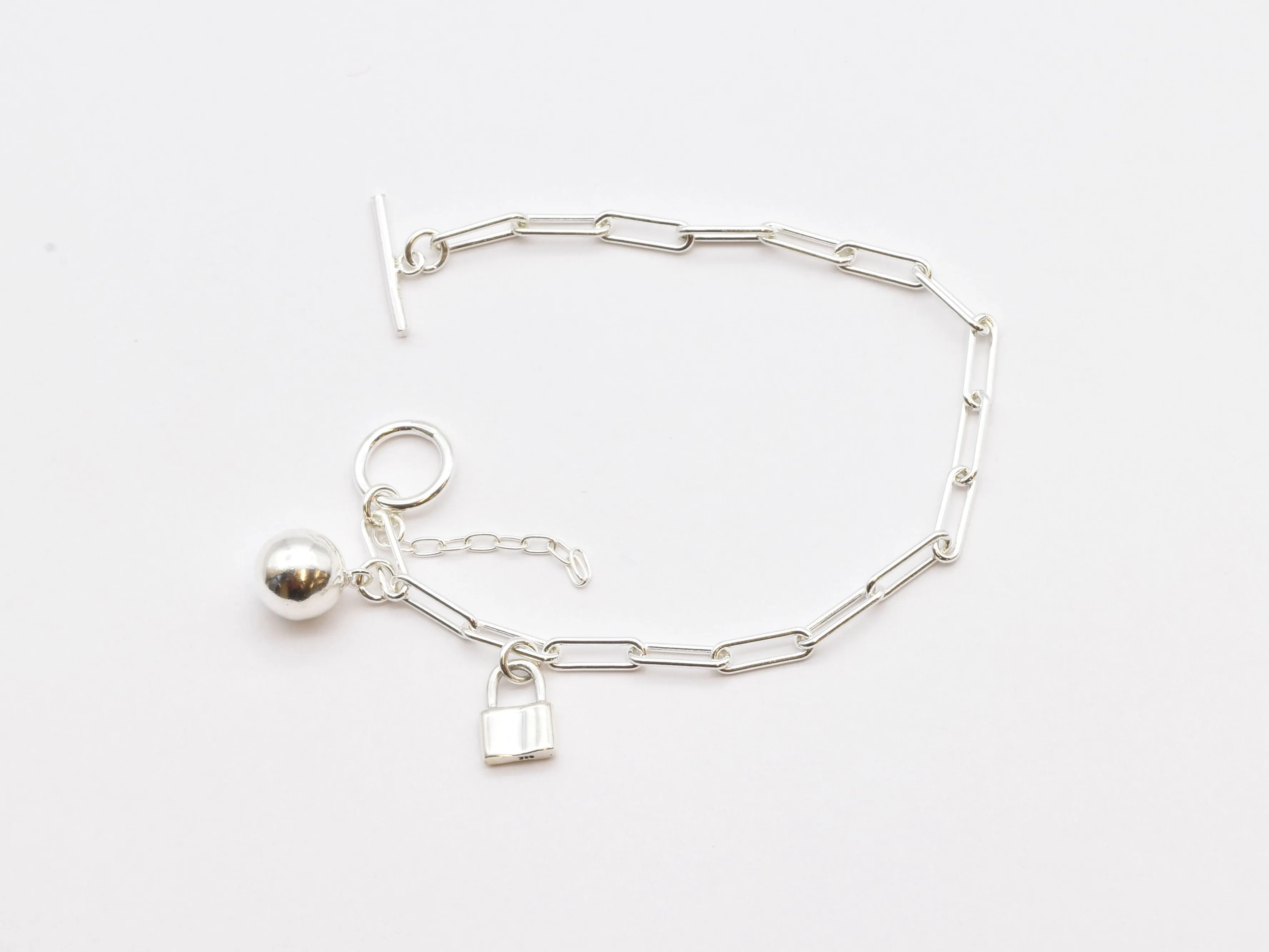 Silver Lock Bracelet - Silver Chain Bracelet - Padlock Charm Bracelet