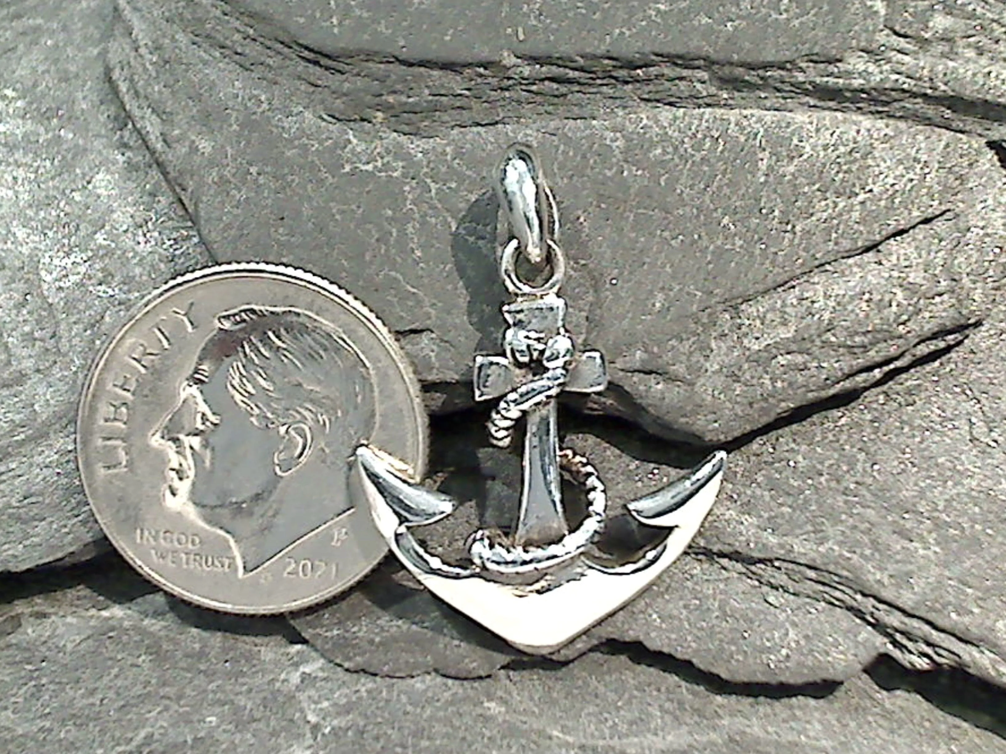 Sterling Silver Small Anchor Pendant