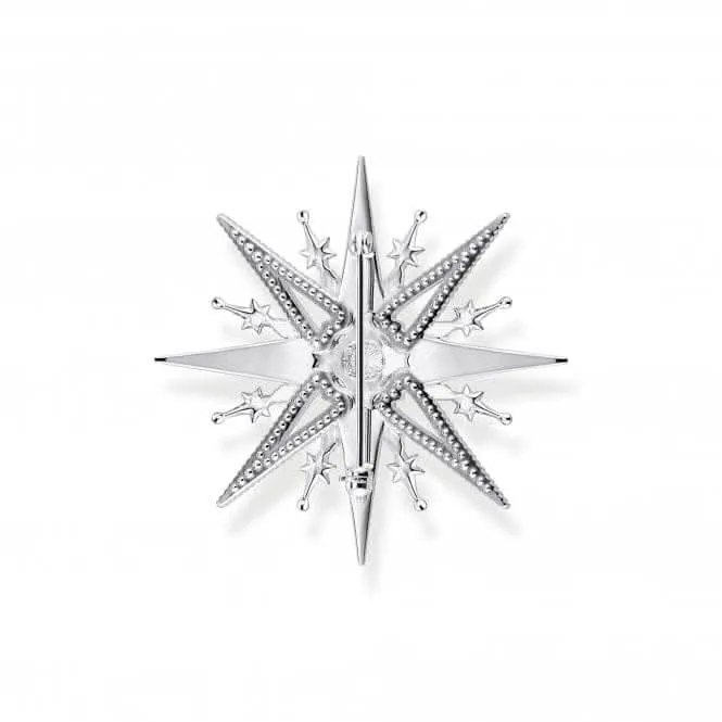 Sterling Silver White Stones Star Brooch X0281-822-14