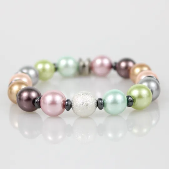 Tahitian Pearls Love Charm Bead Bracelet