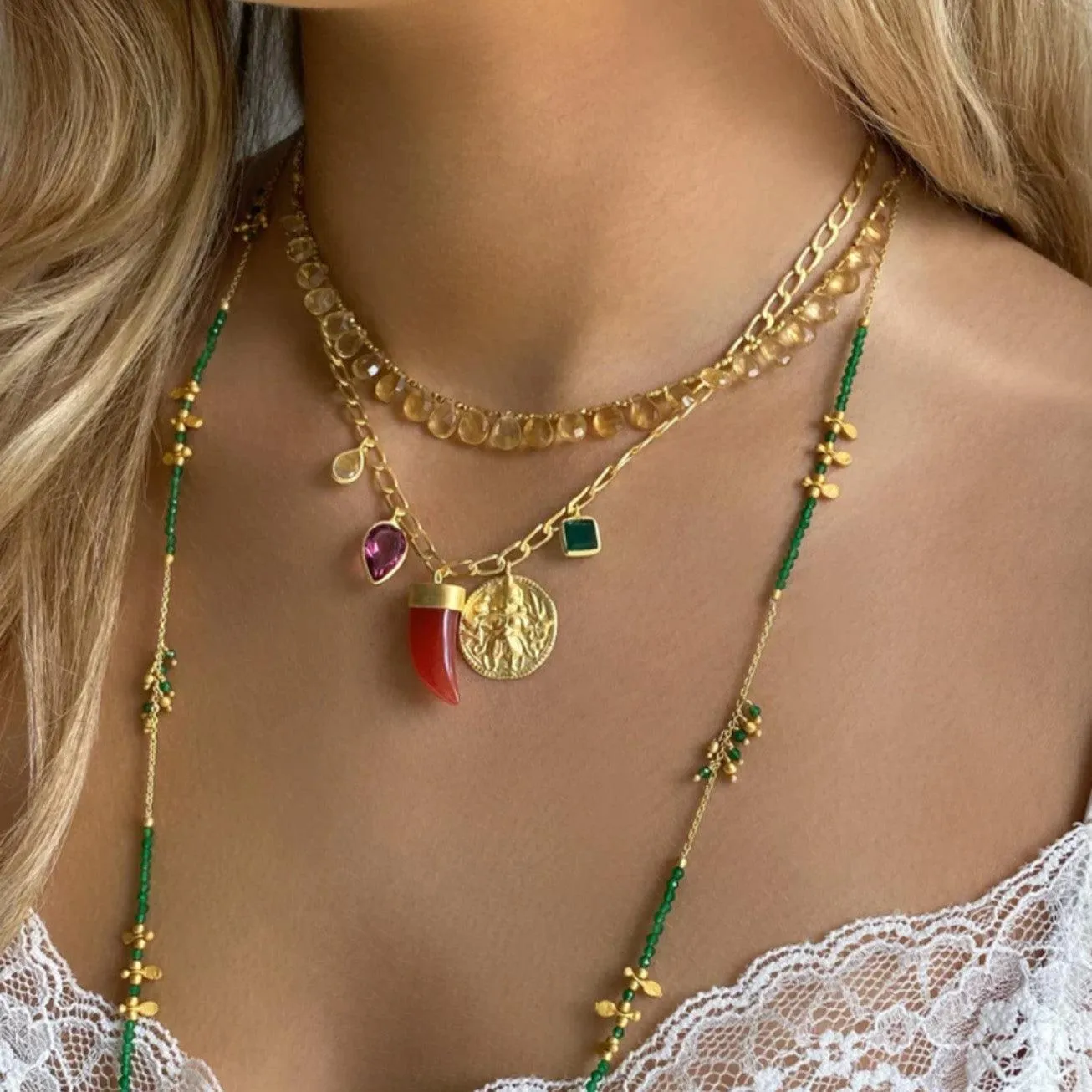 Teardrop Necklace with Citrine