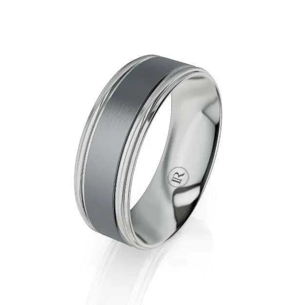 The Maxwell Tantalum & Gold Wedding Ring