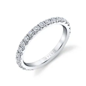 Thick Pave Wedding Band - Malencia 18k Gold White