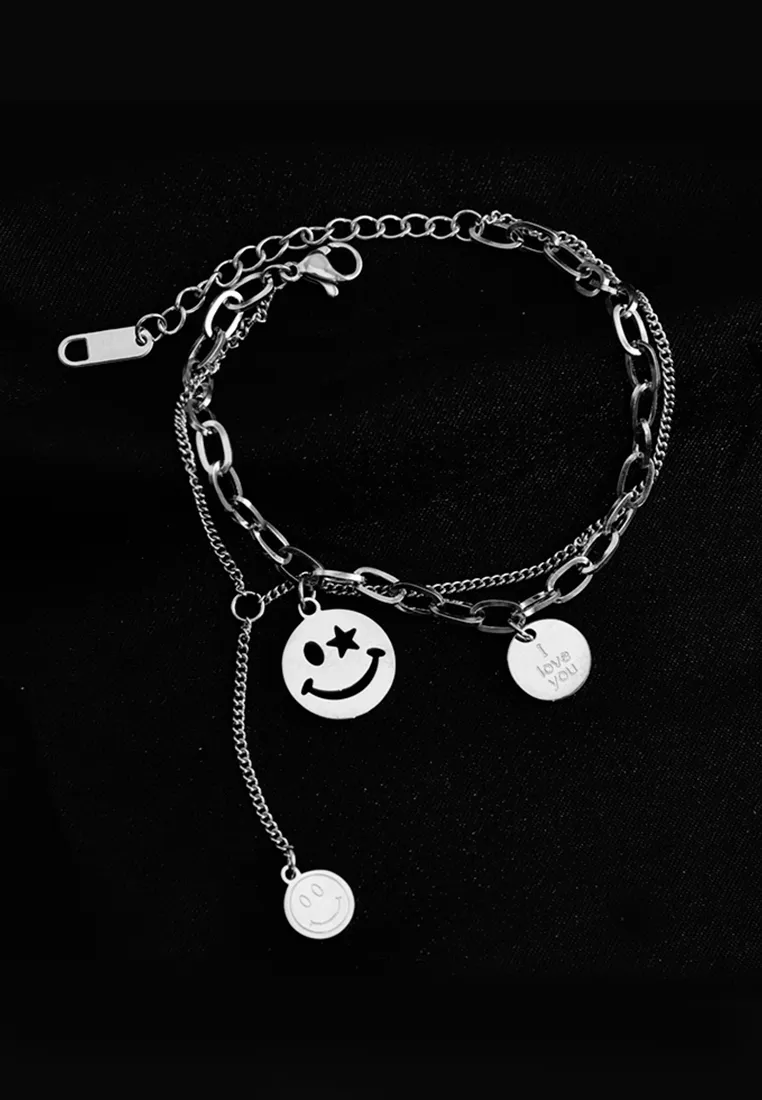 Trixie Round Smiley with 'I Love You' tag Bracelet