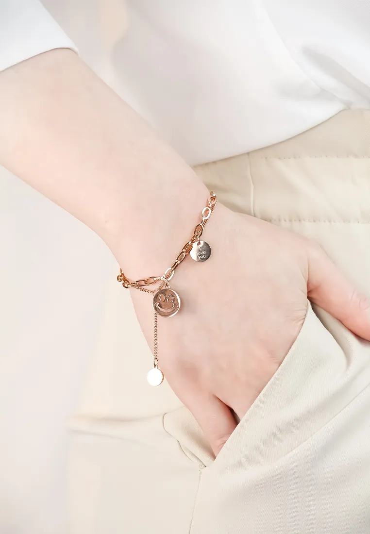 Trixie Round Smiley with 'I Love You' tag Bracelet
