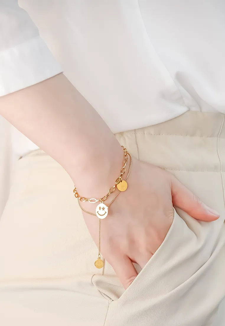 Trixie Round Smiley with 'I Love You' tag Bracelet